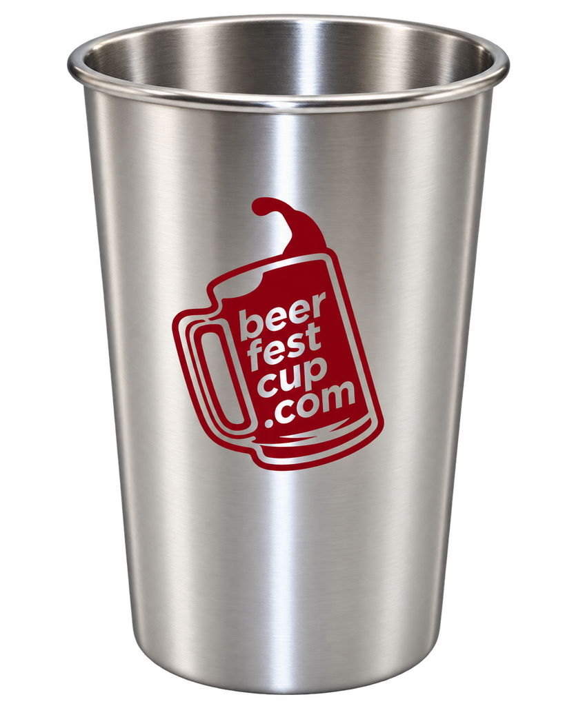 Custom 16 oz. stainless steel pint glass for events