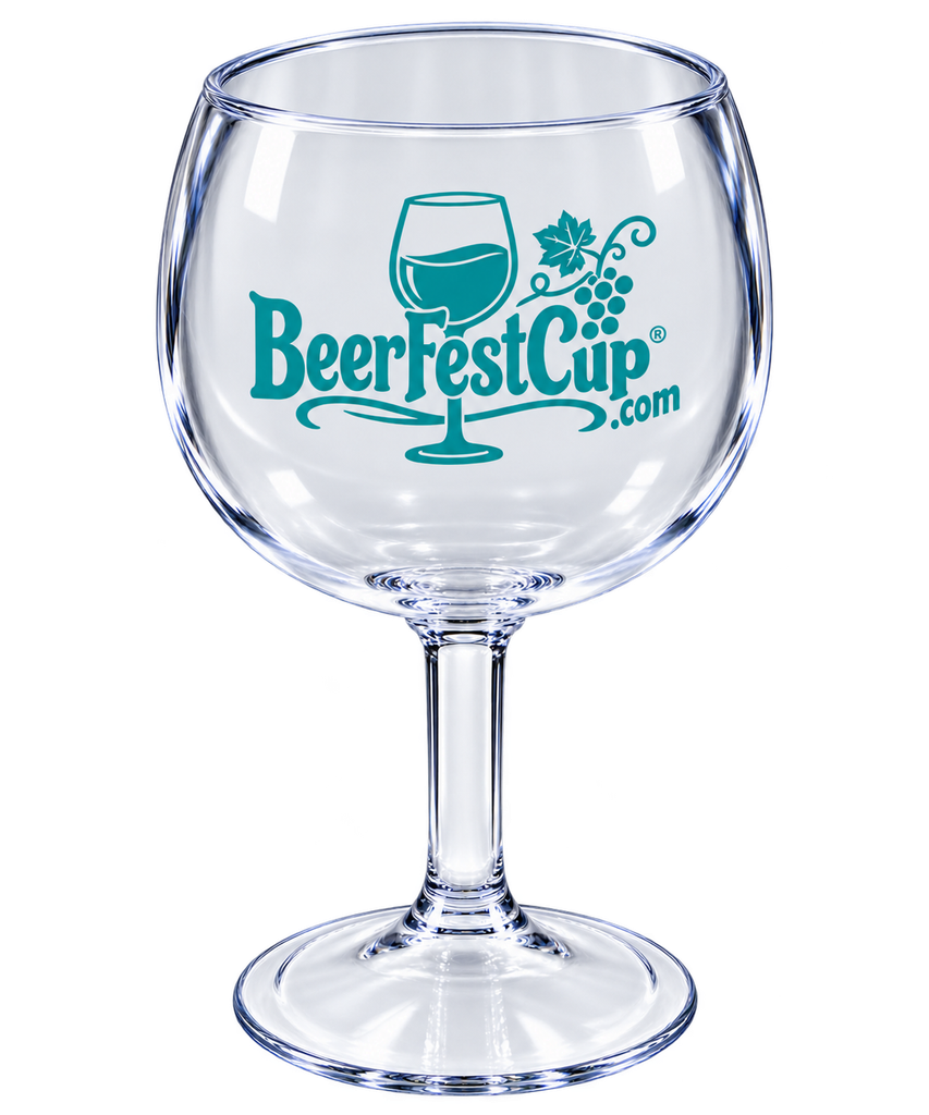 3 oz. clear plastic stemmed goblet wine tasting glass