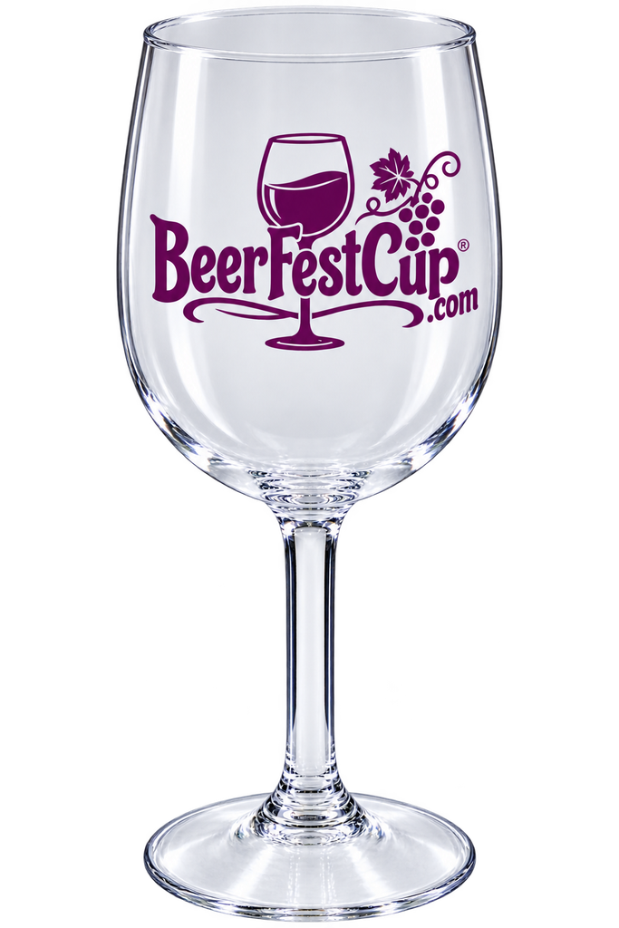 8 oz. clear plastic stemmed wine glass