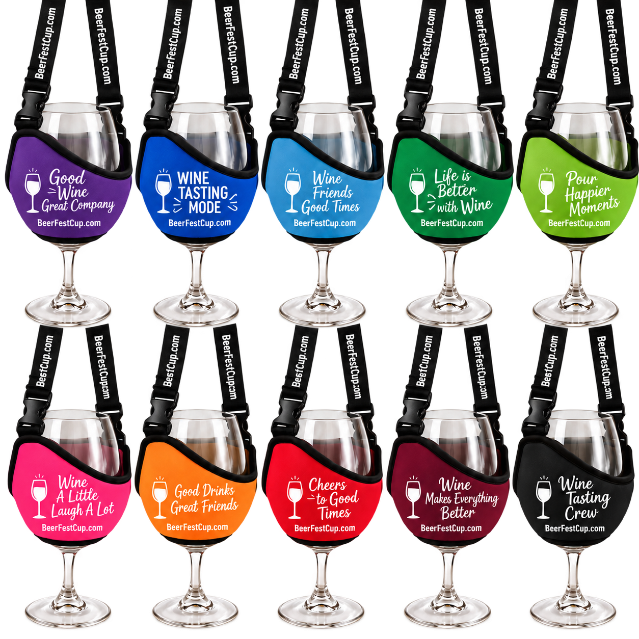 Custom wine glass lanyards for tasting events